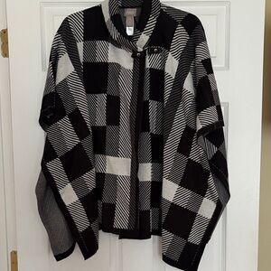 Chico's Checkered Patterned Cape